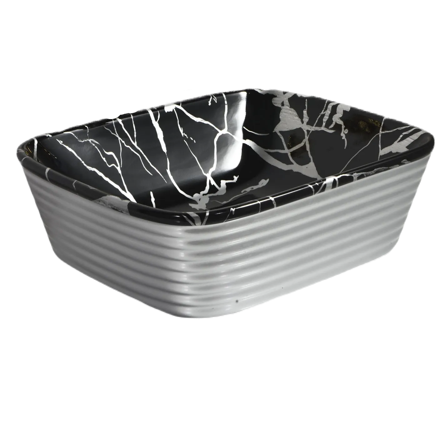 Square Above Counter Ceramic Sink (Model T128068) — Bathroom Sinks — OTOL Sanitary Ware