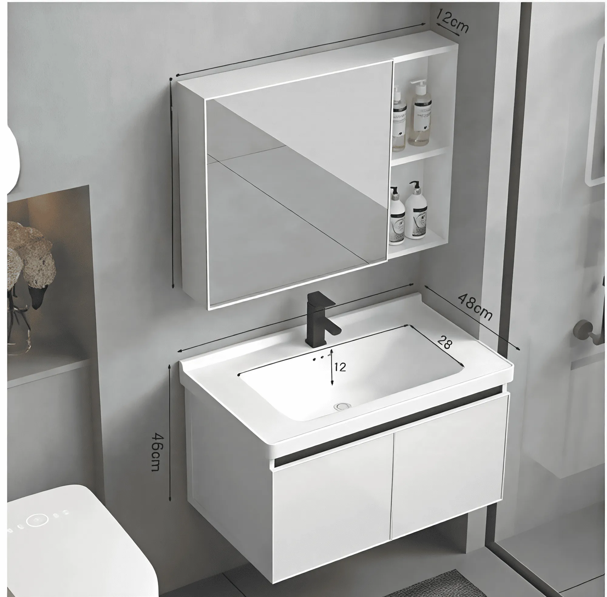 Bathroom Wall Hung Cabinet Unit (Model T541053) — Vanities — OTOL Sanitary Ware
