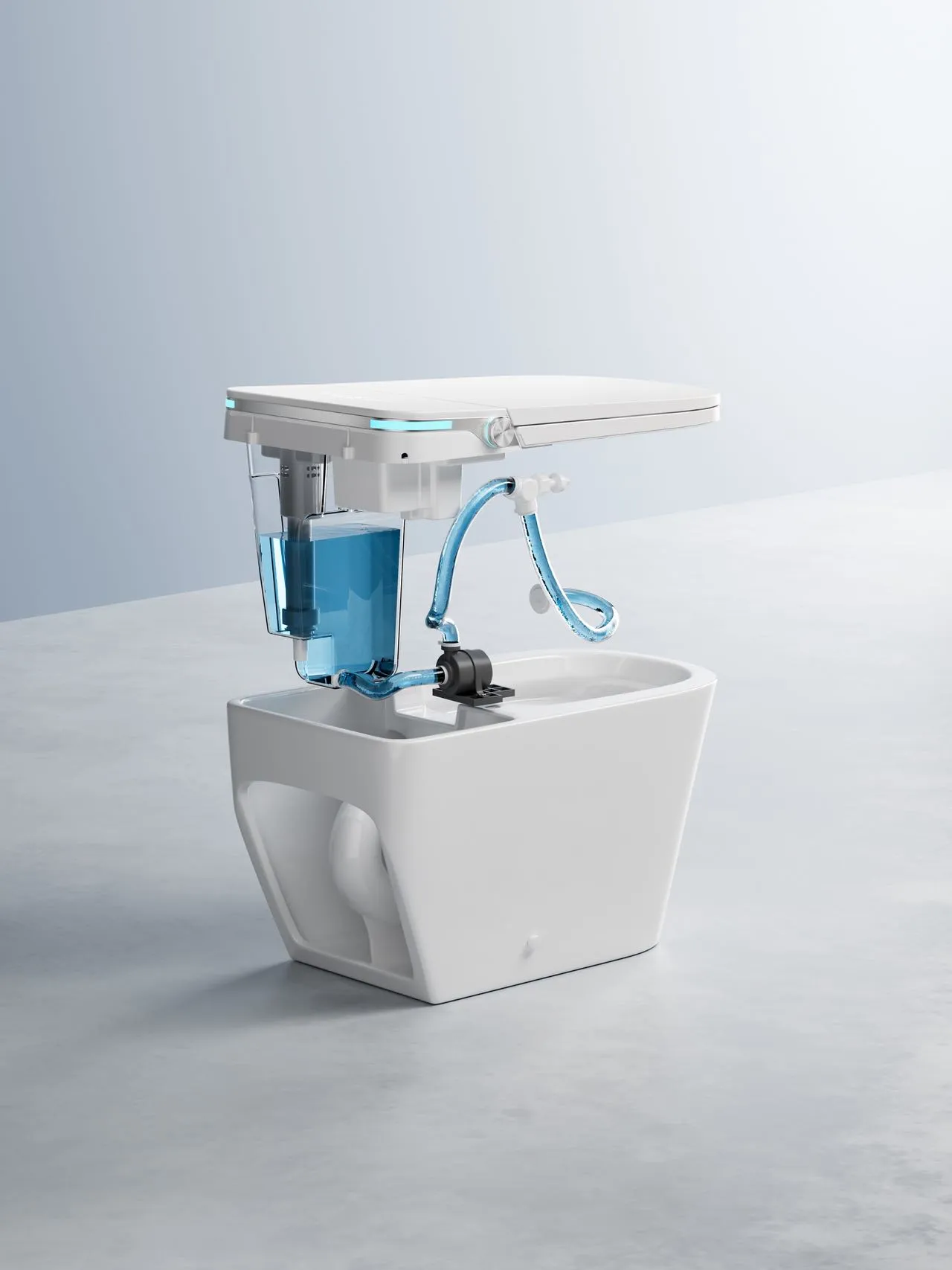 Luxury Smart Toilet with Adjustable Nightlight & Heated Air Dryer (Model M6) — Bathroom Faucets — OTOL Sanitary Ware — view 9