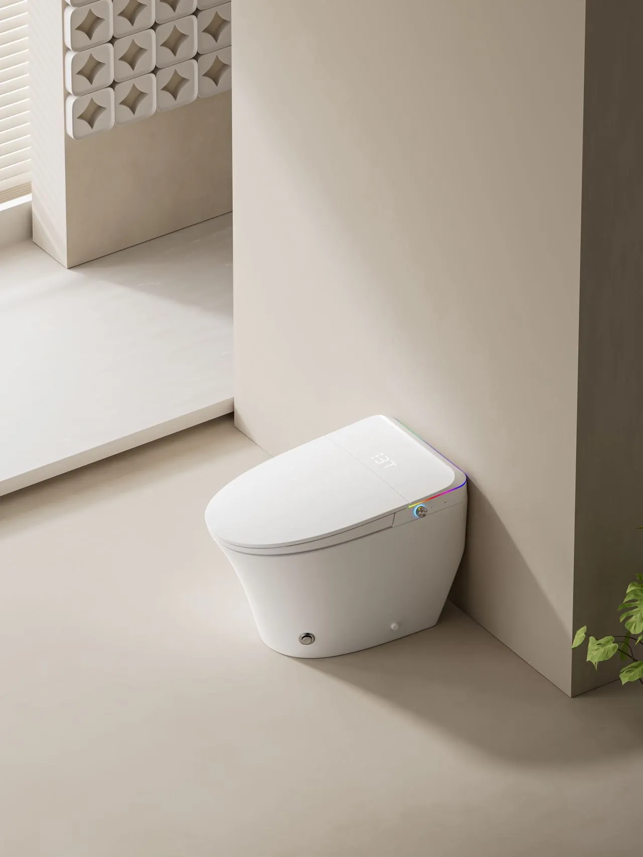 Smart Toilet with Color-Changing LED Nightlight & Instant Heating (Model V9) — Intelligent Toilet — OTOL Sanitary Ware — view 4