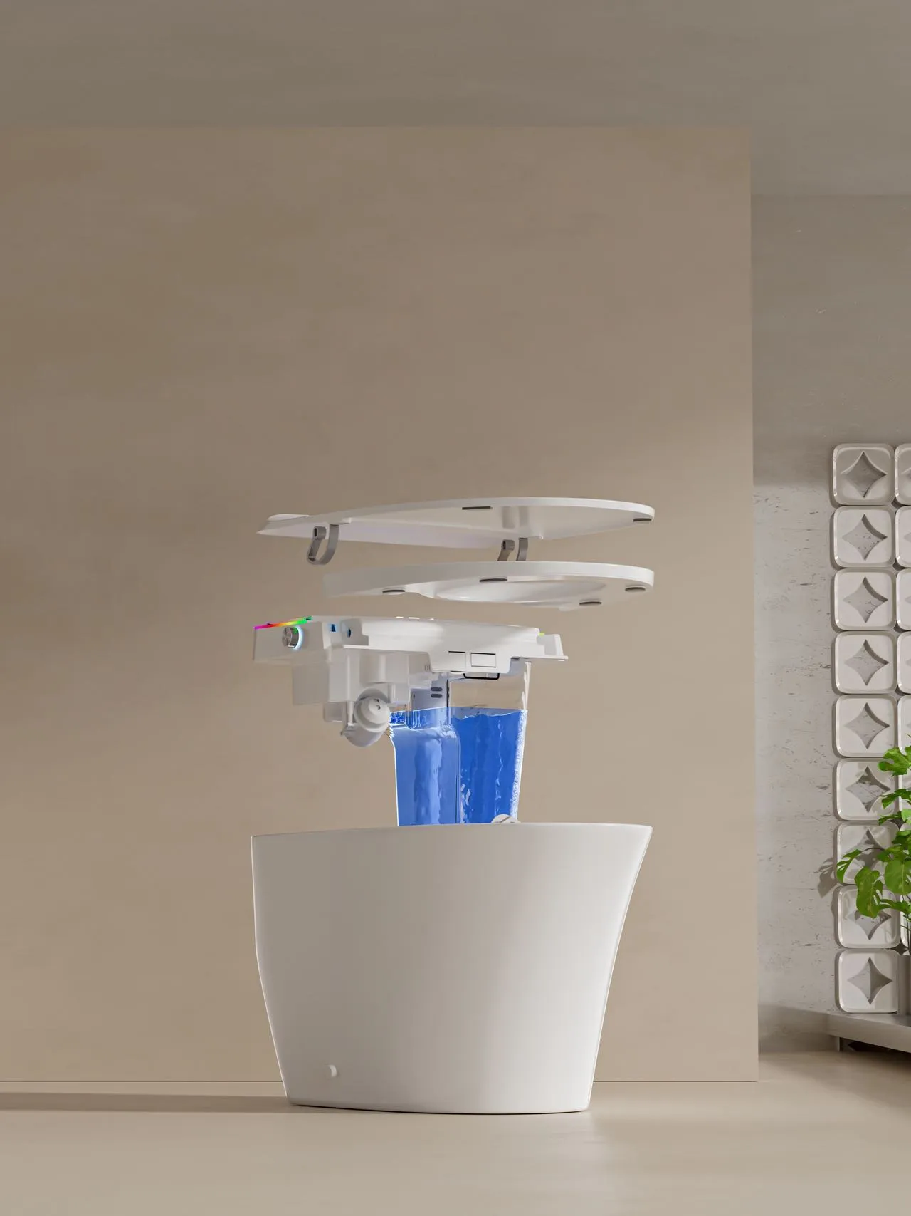 Smart Toilet with Color-Changing LED Nightlight & Instant Heating (Model V9) — Intelligent Toilet — OTOL Sanitary Ware — view 12