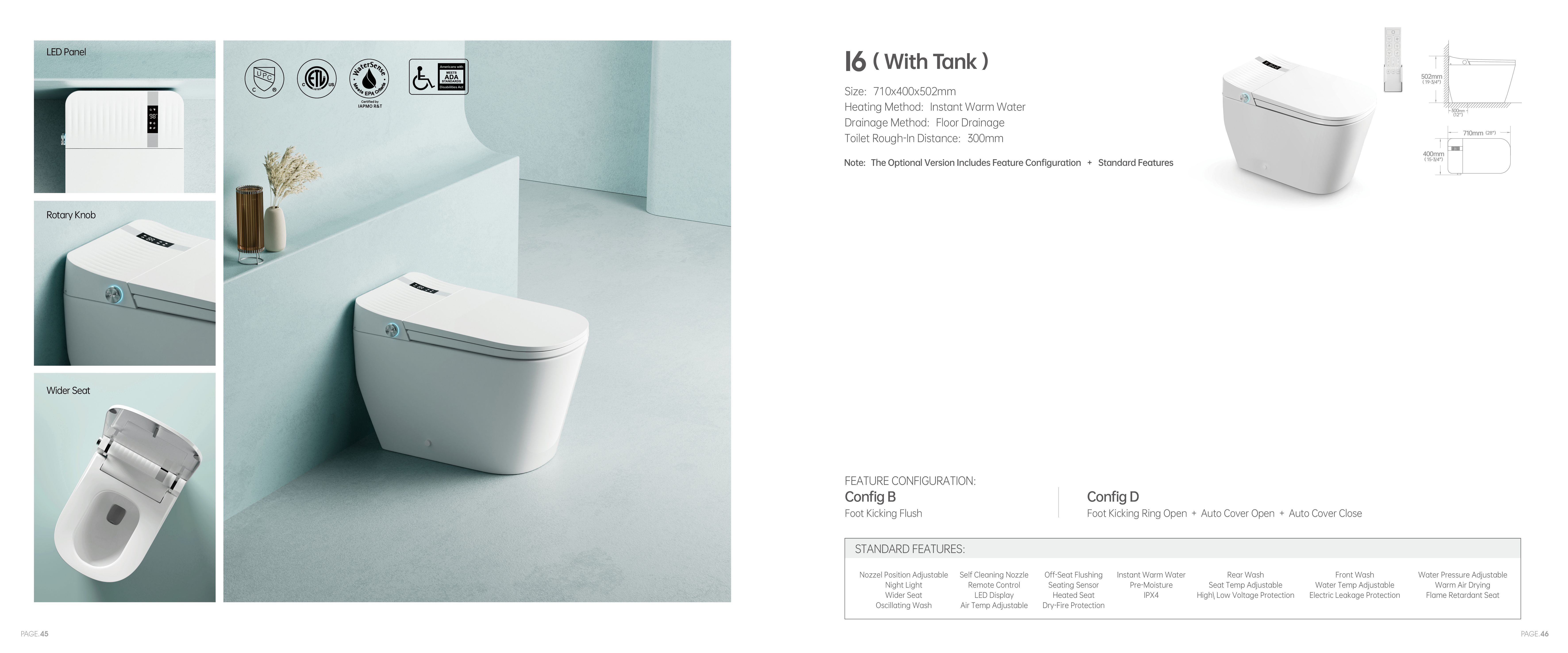 Modern One-Piece Smart Toilet (Model I6) — Bathroom Faucets — OTOL Sanitary Ware — view 5