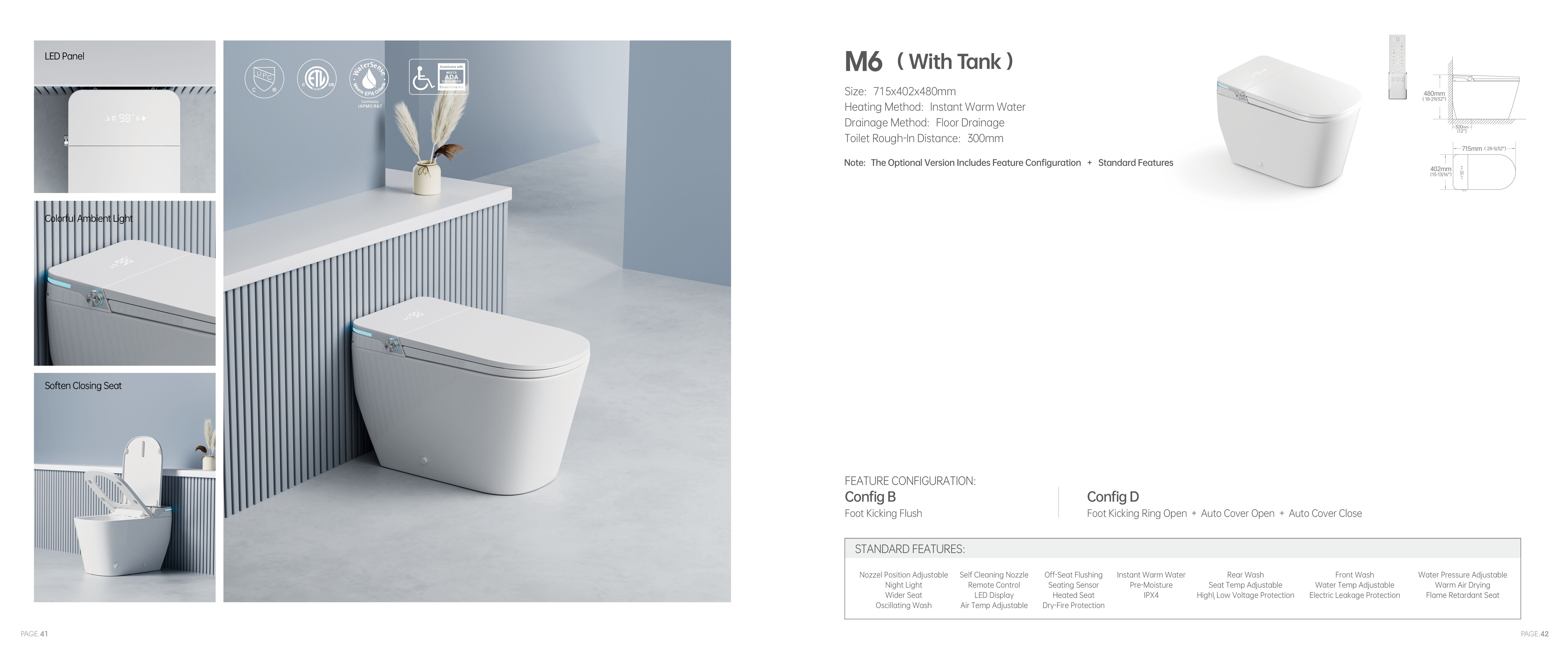 Luxury Smart Toilet with Adjustable Nightlight & Heated Air Dryer (Model M6) — Bathroom Faucets — OTOL Sanitary Ware — view 7