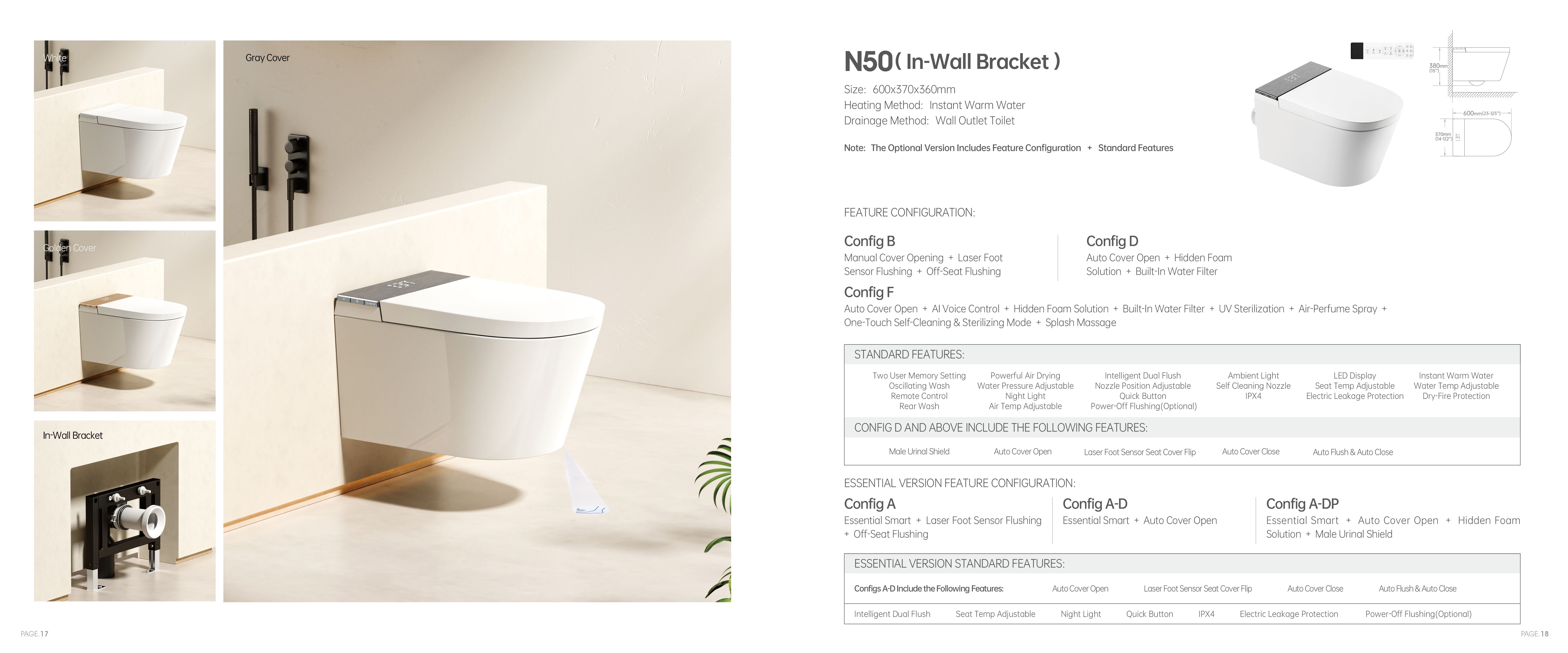 OTOL N50 Smart Toilet (Model N50) — Intelligent Toilet — OTOL Sanitary Ware