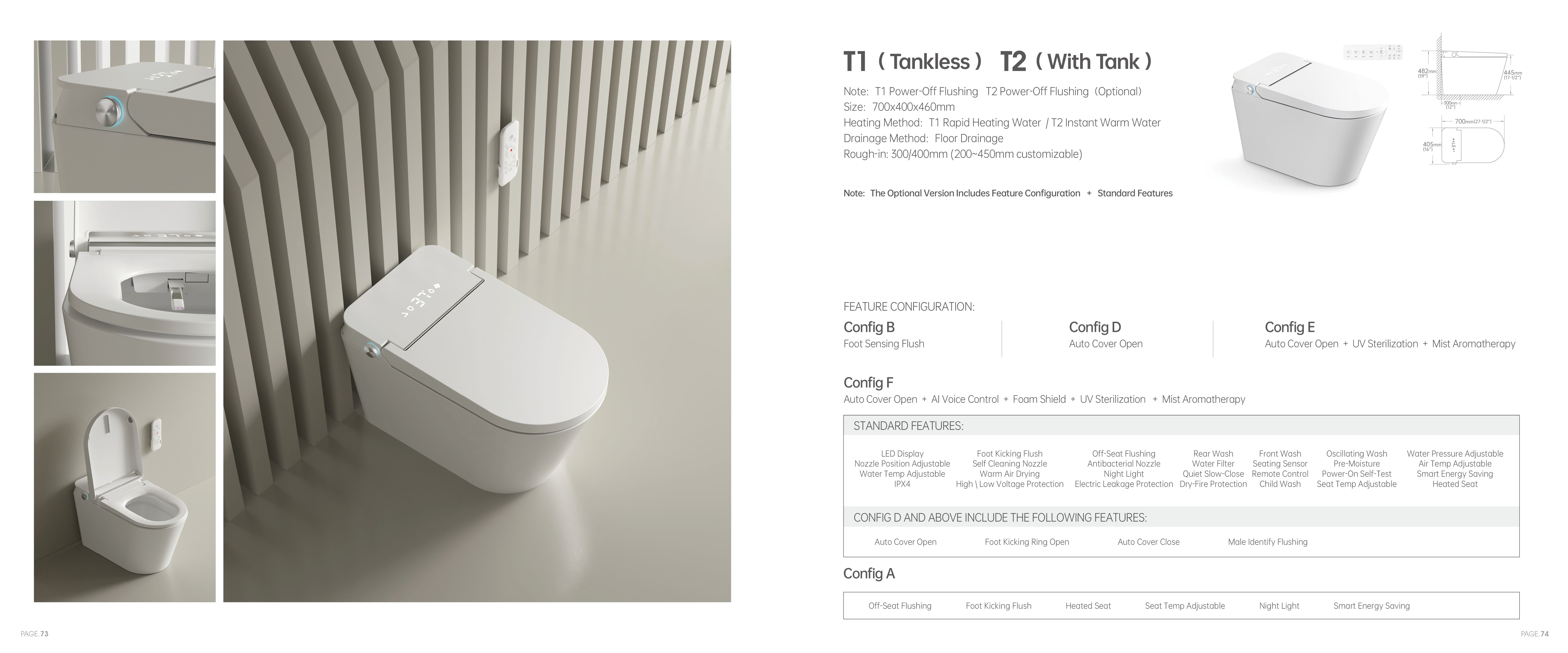 OTOL T2 Smart Toilet (Model T2) — Intelligent Toilet — OTOL Sanitary Ware